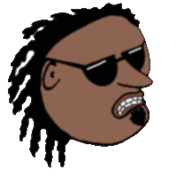 a cartoon of a man with dreadlocks and sunglasses