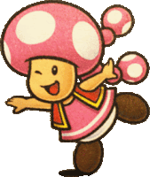 a cartoon drawing of a pink mushroom with white dots on it