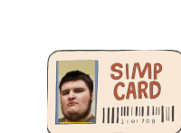 a simp card that has a picture of a man