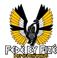 fede by fize best of both worlds logo with a panther and wings