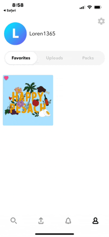 a phone screen shows a picture of a tropical island with the words happy easter