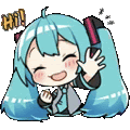 hatsune miku is a cute anime girl with long blue hair and ears .