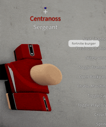 a screenshot of a game with the name centranoss sergeant