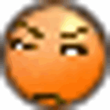 a blurred image of an orange circle with a face on it .