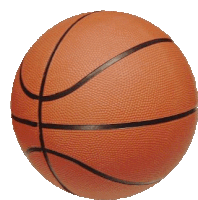 a basketball with a black stripe on the side