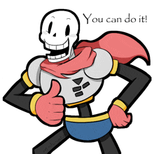 papyrus giving a thumbs up with the words " you can do it " below him