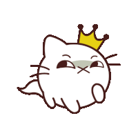 a drawing of a cat with a crown on it