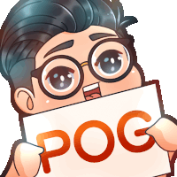 a cartoon of a man holding a sign that says pog