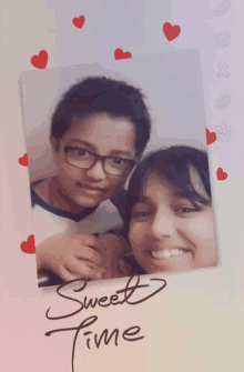 a picture of a boy and a girl with the words sweet time