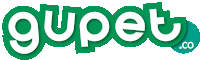 a green and white logo for a company called gupet.co