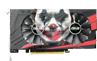 a asus graphics card with a joker face on it