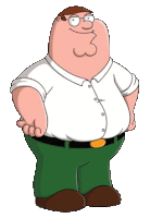 a cartoon character named peter griffin is wearing glasses and a white shirt