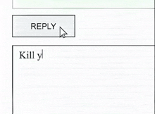 a computer screen with a reply button and a mouse arrow pointing to the reply button .