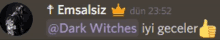 a message from dark witches is displayed