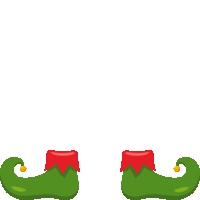 a pair of green elf shoes with a red ribbon on the top