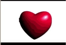 a red heart on a white background with a black frame