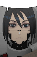 a pixel art of a person with a speech bubble above their head