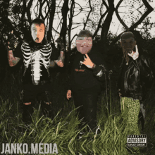 an album cover for janko.media shows three people in a field