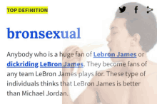 the word bronsexual is on a page with a picture of a shirtless man