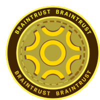 a logo for braintrust with a circular design