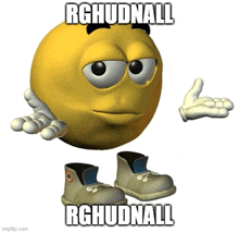 a cartoon smiley face with the words " rghudnall " on it