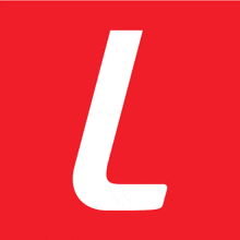 a red background with the letter l in white