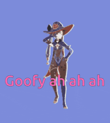 a picture of a witch with the words goofy ah ah ah below her