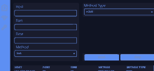 a computer screen shows the host port time and method options