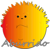 a cartoon drawing of a sun with the words aburrido below it