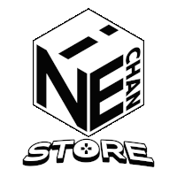 a black and white ne chan store logo