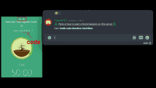 a screenshot of a discord app with a tree on it and the time of 5:00