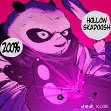 a drawing of a panda bear with the words hollow skadoosh on it