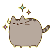 a cartoon drawing of a cat with two eyes and two stars