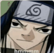 a close up of a naruto character wearing a headband with the number 6 on it