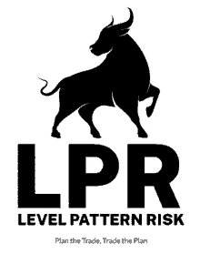 a logo for lpr level pattern risk with a bull on it