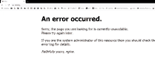 a computer screen displays an error message that says an error occurred