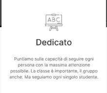 a whiteboard with the letters abc on it and the word dedicato below it