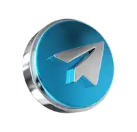 a blue button with a silver airplane in the center