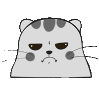 a drawing of a cat with an angry face