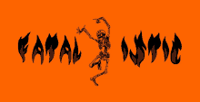 an orange background with a skeleton and the words " fatal mystic "