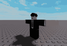 a cartoon character in a suit and tie is standing on a grid of squares