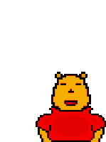 a pixel art drawing of winnie the pooh