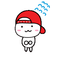 a cartoon character is wearing a red hat with the number 8 on his chest