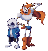 a cartoon drawing of sans and papyrus from undertale