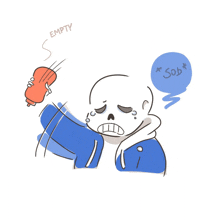 a drawing of a skeleton with a speech bubble that says sob