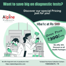 an advertisement for alpine diagnostics offering a special price