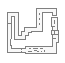 a black and white drawing of a maze with stairs .