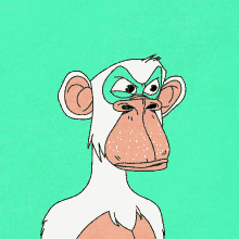 a cartoon of a monkey with a green mask on its face