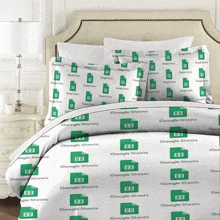 a bed with google sheets on it