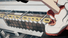a person 's feet are shown in front of a building that says ' division ' on it